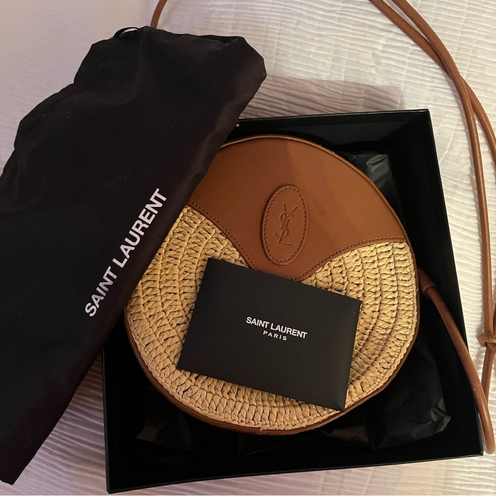 YSL Raffia Round Crossbody bag